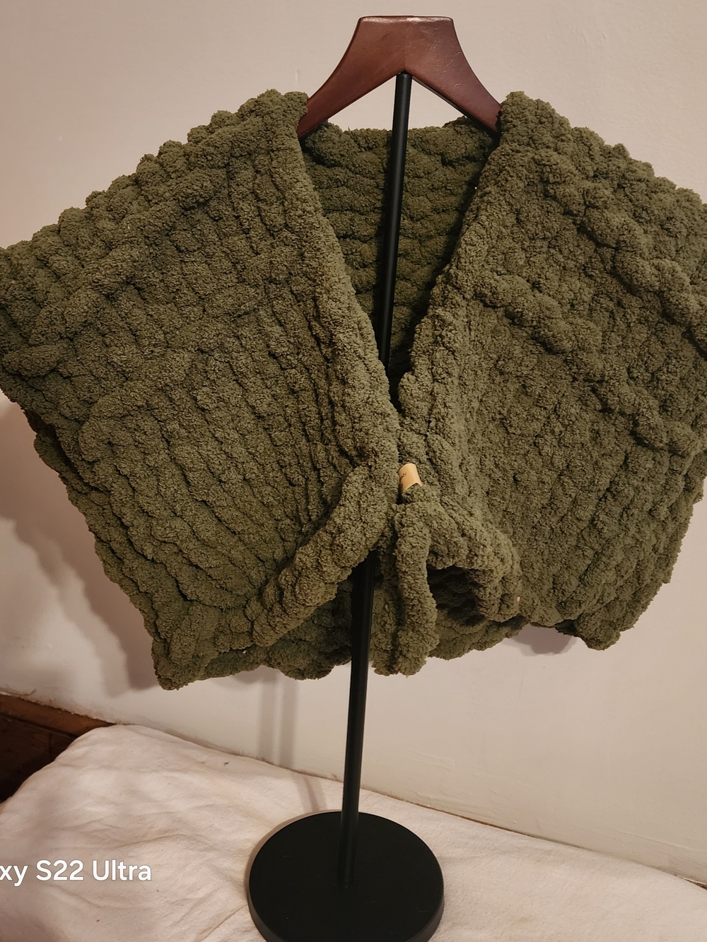 Handmade Olive Green Cardigan Vest.